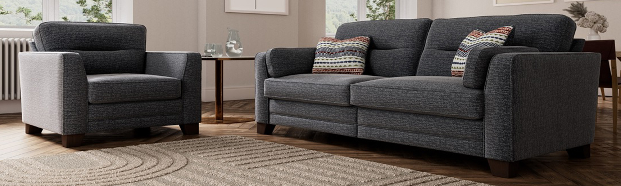 Fabric 3 Seater Sofas