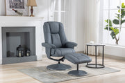 Denver Leather Swivel Recliner & Footstool