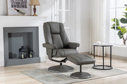 Denver Leather Swivel Recliner & Footstool