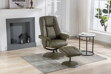 Load image into Gallery viewer, Denver Leather Swivel Recliner &amp; Footstool