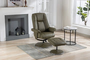 Denver Leather Swivel Recliner & Footstool