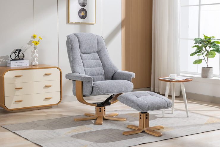 Sardinia Swivel Recliner Chair & Footstool