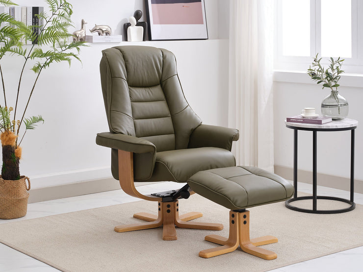 Sardinia Swivel Recliner Chair & Footstool