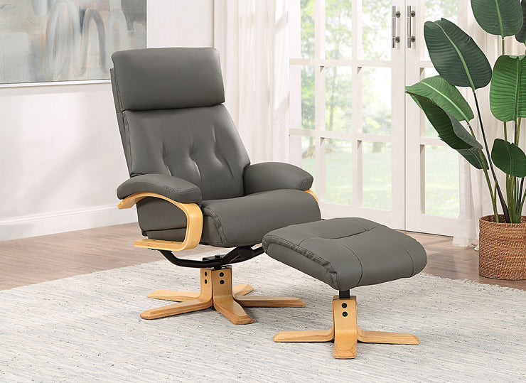 Vienna Swivel Recliner Chair & Footstool