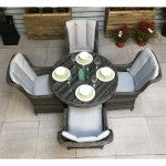 Victoria 4 Seat Round Dining Set