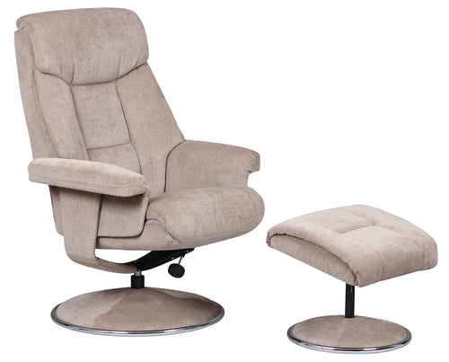 Biarritz Fabric Swivel Recliner & Footstool