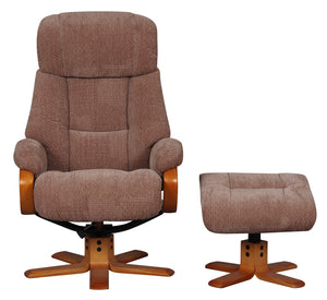 Nice Fabric Swivel Recliner & Footstool