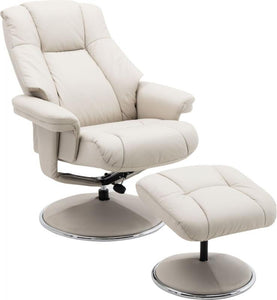 Denver Leather Swivel Recliner & Footstool