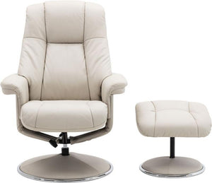 Denver Leather Swivel Recliner & Footstool