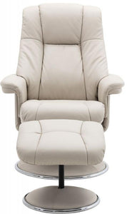 Denver Leather Swivel Recliner & Footstool