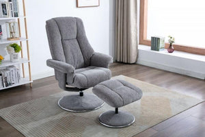 Denver Fabric Swivel Recliner & Footstool