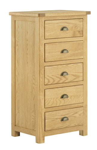 Maryland 5 Drawer Wellington Chest - Oak