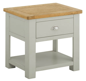 Maryland Lamp Table With Drawer - Stone