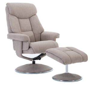 Biarritz Fabric Swivel Recliner & Footstool