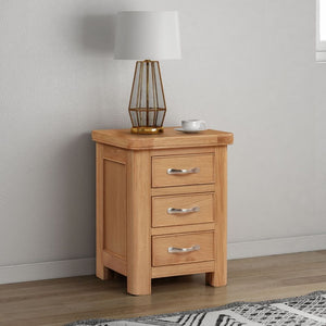 Wandsworth Oak 3 Drawer Bedside Table