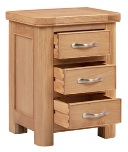 Wandsworth Oak 3 Drawer Bedside Table