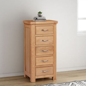 Wandsworth Oak 5 Drawer Tall Chest