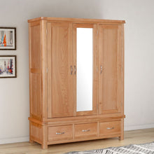 Load image into Gallery viewer, Wandsworth Oak Triple Wardrobe