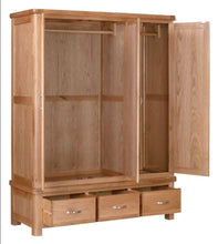 Load image into Gallery viewer, Wandsworth Oak Triple Wardrobe