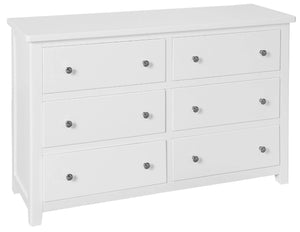 Henley White 6 Drawer Wide Chest