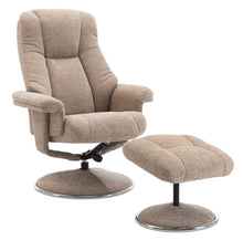 Load image into Gallery viewer, Denver Fabric Swivel Recliner &amp; Footstool