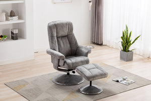 Denver Fabric Swivel Recliner & Footstool