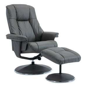 Denver Leather Swivel Recliner & Footstool