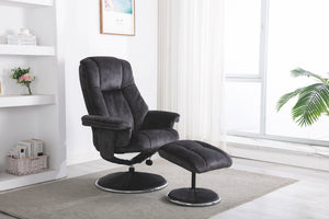 Denver Fabric Swivel Recliner & Footstool