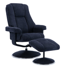 Load image into Gallery viewer, Denver Fabric Swivel Recliner &amp; Footstool