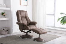 Load image into Gallery viewer, Denver Fabric Swivel Recliner &amp; Footstool