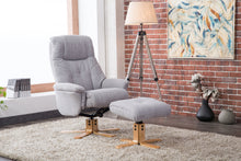 Load image into Gallery viewer, Dubai Fabric Swivel Recliner &amp; Footstool