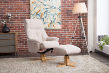 Load image into Gallery viewer, Dubai Fabric Swivel Recliner &amp; Footstool