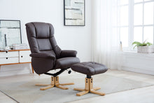 Load image into Gallery viewer, Florence Plush Leather Swivel Recliner &amp; Footstool