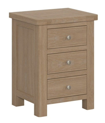 Foxington Oak 3 Drawer Bedside Table