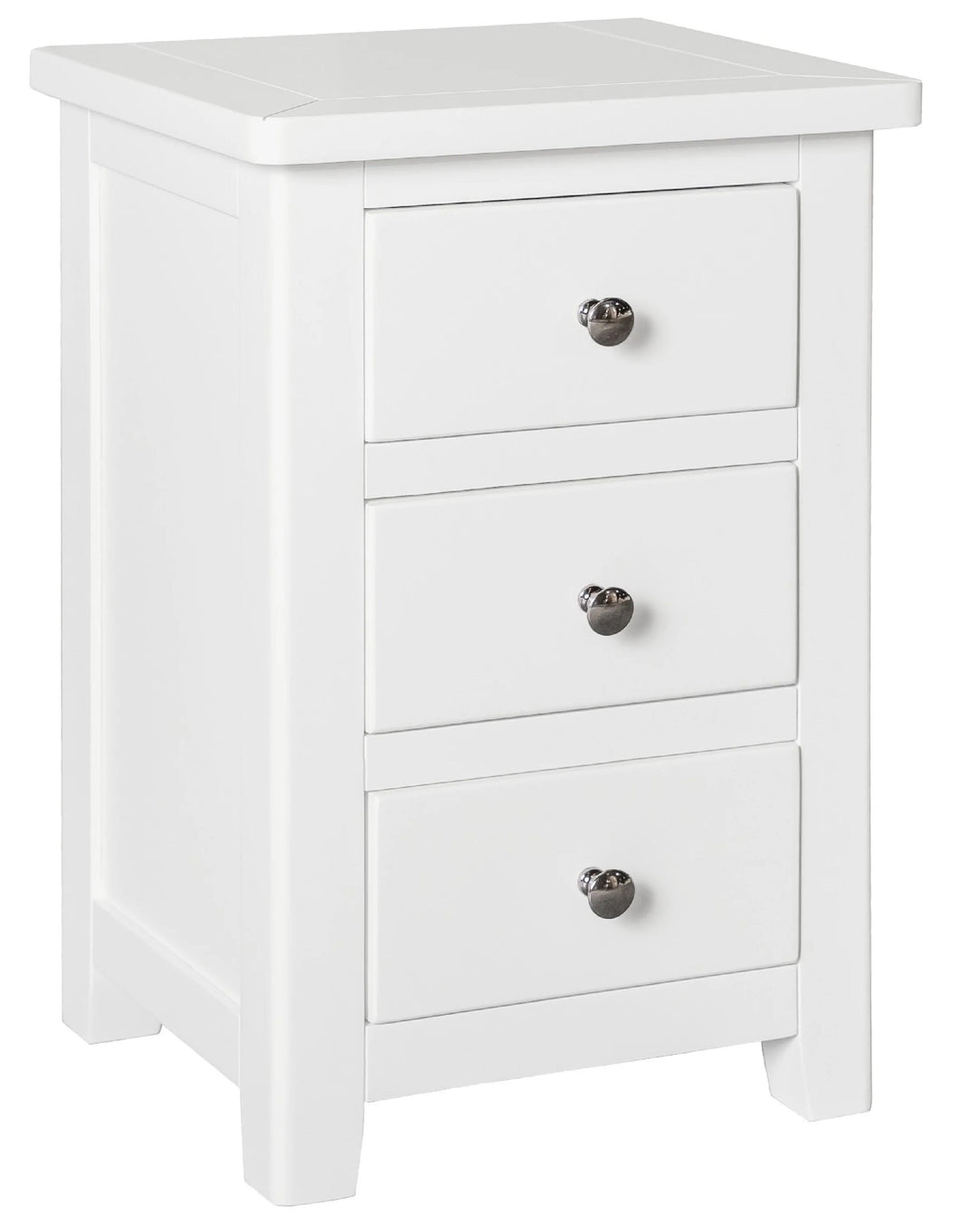 Henley White 3 Drawer Bedside Table