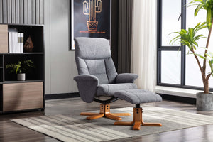 Marseille Fabric Swivel Recliner & Footstool