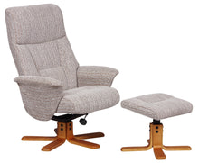 Load image into Gallery viewer, Marseille Fabric Swivel Recliner &amp; Footstool