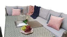 Load image into Gallery viewer, Edwina Corner Dining with Lift Table &amp; Ice Bucket in 3 wicker Special Grey Weave